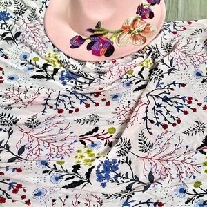 Blush floral boho scarf/wrap/shawl  w shabby chic prairie gardenia vibe